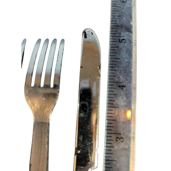 VintageToy Play Silverplate Flatware Lot 10pc Mixed Forks Knives - Picture 3 of 4